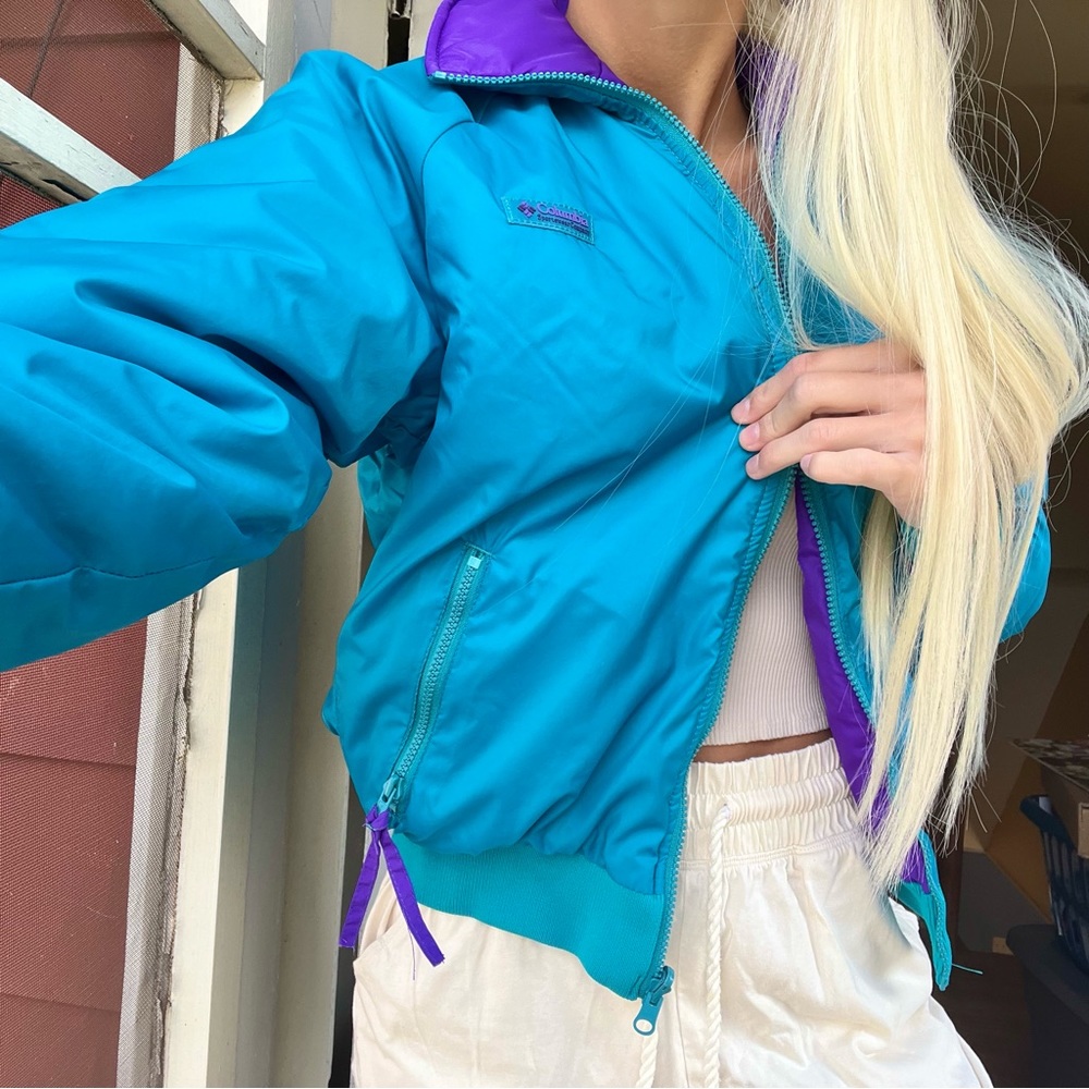 Reversible Retro vintage Columbia puffer coat